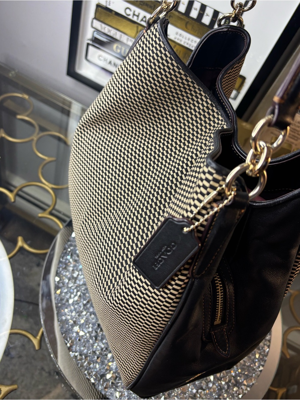 Coach 2017 Phoebe Exploded Reps Jacquard Shoulder Bag EUC - Picture 4 of 15